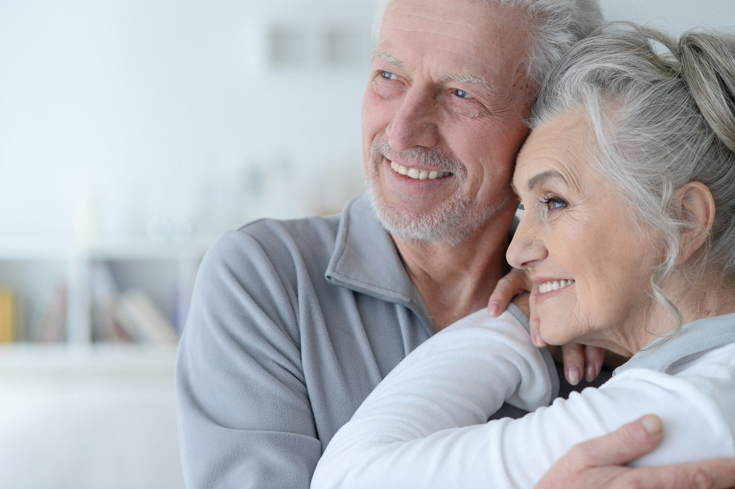 Happy senior couple at home